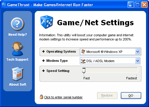 GameThrust - Повышает производительность компьютера и скорость интернета